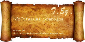 Tótfalusi Szabolcs névjegykártya